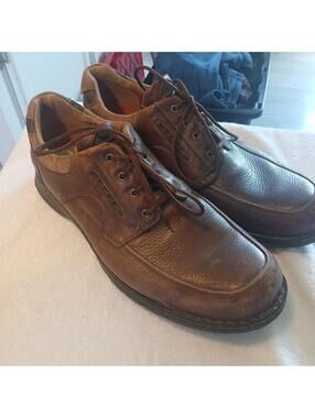 Clarks Leather Casual Dress Shoe Mens Size 17 Brown